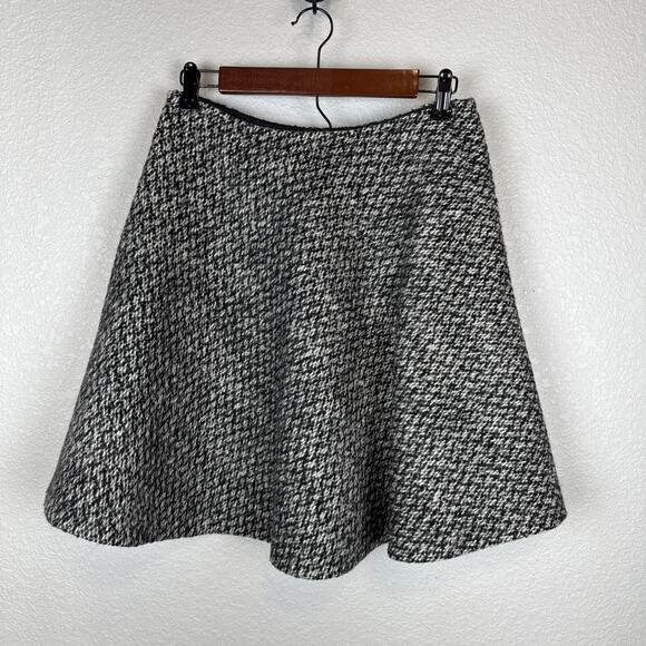 Prada Womens Flare A-Line Gray Wool Tweed Skirt Size US 6/ IT 42 Classic Preppy - Picture 3 of 8